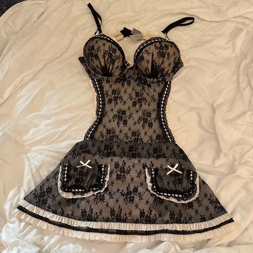 Vintage Victoria Secret Sexy Little Things Lingerie  Corset Dress Maid